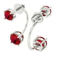 thumbnail image 2 of Clara Pucci 3.0 ct Brilliant Round Cut Solitaire Studs VVS1 Genuine Conflict free Red Ruby Solid 14K White Gold Designer Everyday Earrings Screw back, 2 of 5