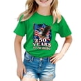 thumbnail image 4 of mgoYE 250 Years America Anniversary Shirt Girls Boys 250th Independence Day Birthday Shirt USA Flag Star and Stripes Shirt for Kids(Green,11-12 Years), 4 of 5