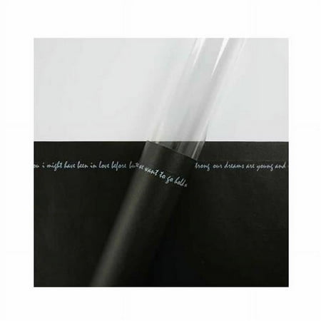 Panda Superstore Single Rose Packaging Bag Flower Wrapping Paper - Valentines Day, Black - 20 Piece