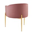 thumbnail image 6 of Tufted Accent Chair, Velvet, Metal Steel, Pink, Modern Contemporary Urban Design, Living Lounge Room Hotel Lobby Hospitality, 6 of 8