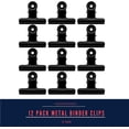 thumbnail image 2 of y 12 Pack of Black Bulldog Clips, 2 1/2 Inch Large, Metal Hinge Paper File Cli, 2 of 5