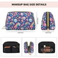 thumbnail image 5 of Easygdp mushroom Skull rainbow color Leather Makeup Bag Zipper Pouch Travel Cosmetic Organizer for Women and Girls, Make up Bag with Zipper, 5 of 8