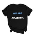 thumbnail image 4 of Nmnitkp Sustainable Women's Short Sleeve Tops We Are Argentina Football Fan Graphic T-Shirt, Crew Neck Short Sleeve Casual Tee, Multiple Colors Available Black,XL, 4 of 5