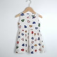 thumbnail image 2 of Tisuna Cute Summer Dress For Girls Toddler Heart Print Sleeveless Crew Neck Dresses Comfortable Soft Little Girls Casual Outdoor Wear White Size 2-3 Years, 2 of 3