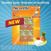 Nicorette Gum Fruit Chill 4 mg - 8 Pocket Packs x 25 Pieces Each - 200 Count