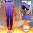 thumbnail image 2 of Gibobby Ropa interior térmica de algodón para mujer Braga Bottoms Elástico Cintura alta Patrón retro Impreso Forro polar Capris Termal Longitud total Leggings de invierno (Morado, M), 2 of 5