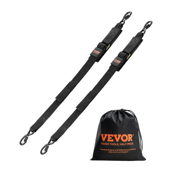 VEVOR Retractable Ratchet Straps, 2 in x 4 ft Ratchet Tie Down Straps with Security Lock S Hooks, 2 Pack Heavy Duty Ratchet Tie Down Straps with 1500 lbs Break Strength, for Trailers, Vehicles, Boat