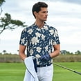 thumbnail image 4 of Daiia Lilies Flowers Pattern Men’s Polo Shirts,Solid Deck Shirt,Classic Fit, Breathable Cotton Polo for Casual and Sport Wear-Small, 4 of 7