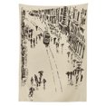 thumbnail image 3 of Ambesonne Istanbul Tablecloth Rectangular Table Cover, Cityscape Sketch Art, 60"x90", Dark Taupe Beige, 3 of 4