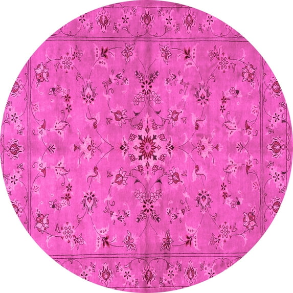 Ahgly Company Indoor Round Persian Pink Traditional Area Rugs, 3' Round