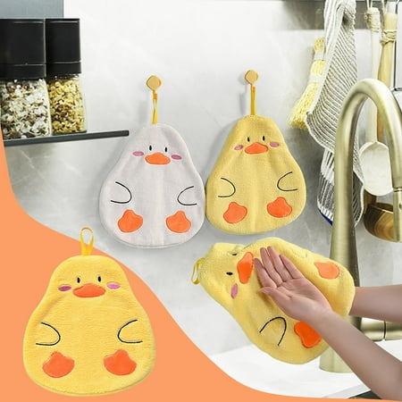 

Tiezhimi Cartoon Hand Towel Can Be Hung Super Absorbent Towel Coral Velvet Children s Cute Toilet Kitchen Thickened Handkerchief