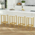thumbnail image 4 of Costway 4 PCS 26"Bar Stool Set with Metal Frame Footrest Backless Counter Height Stool Brown, 4 of 10