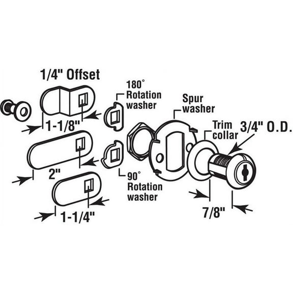 PRIME LINE PRODUCTS 7/8-Inch Stainless Steel Drawer Lock CCEP 9943KA