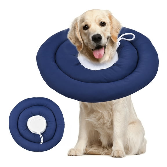 Pet Recovery Collar After Surgery Dog Cone Collar With Adjustable Neck Drawstring Waterprrof Dog Protective Donut Collar for Small Medium Large Pets