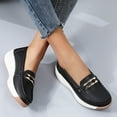 thumbnail image 2 of Orthopedic Loafers for Women Business Casual Platform Chunky Shoes Comfort Slip on Work Wedge Mid Heels, 2 of 8