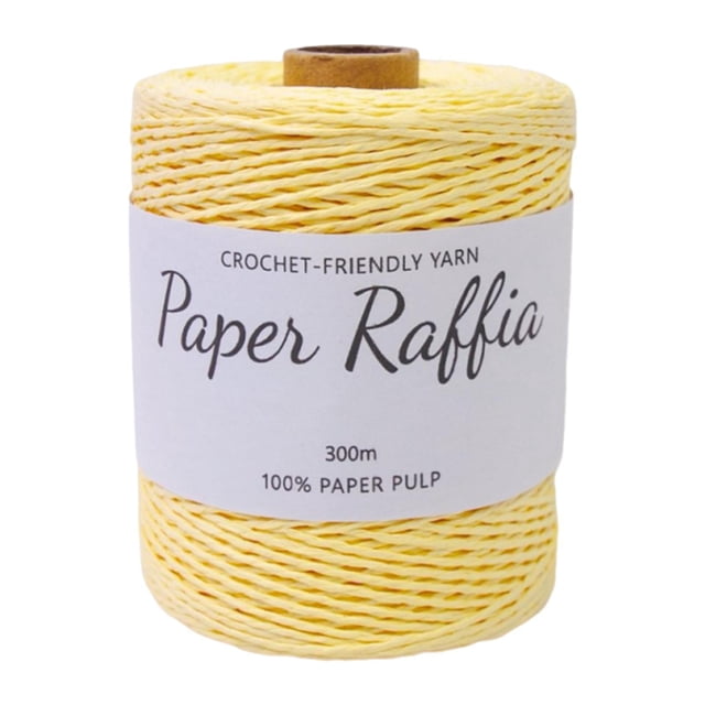 Rongfmy Raffia Paper Yarn 1.5 mm Thick for Crocheting Bags Nesting Basket Summer Hat Yellow