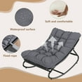 thumbnail image 6 of GAOMON Outdoor Rocking Chair, 350 Lbs Capacity Modern Metal Rocker Chair with Thick Chushion, Comfy High Back Lounge Chair for Patio, Balcony, Garden, Living Room, Grey, 6 of 7