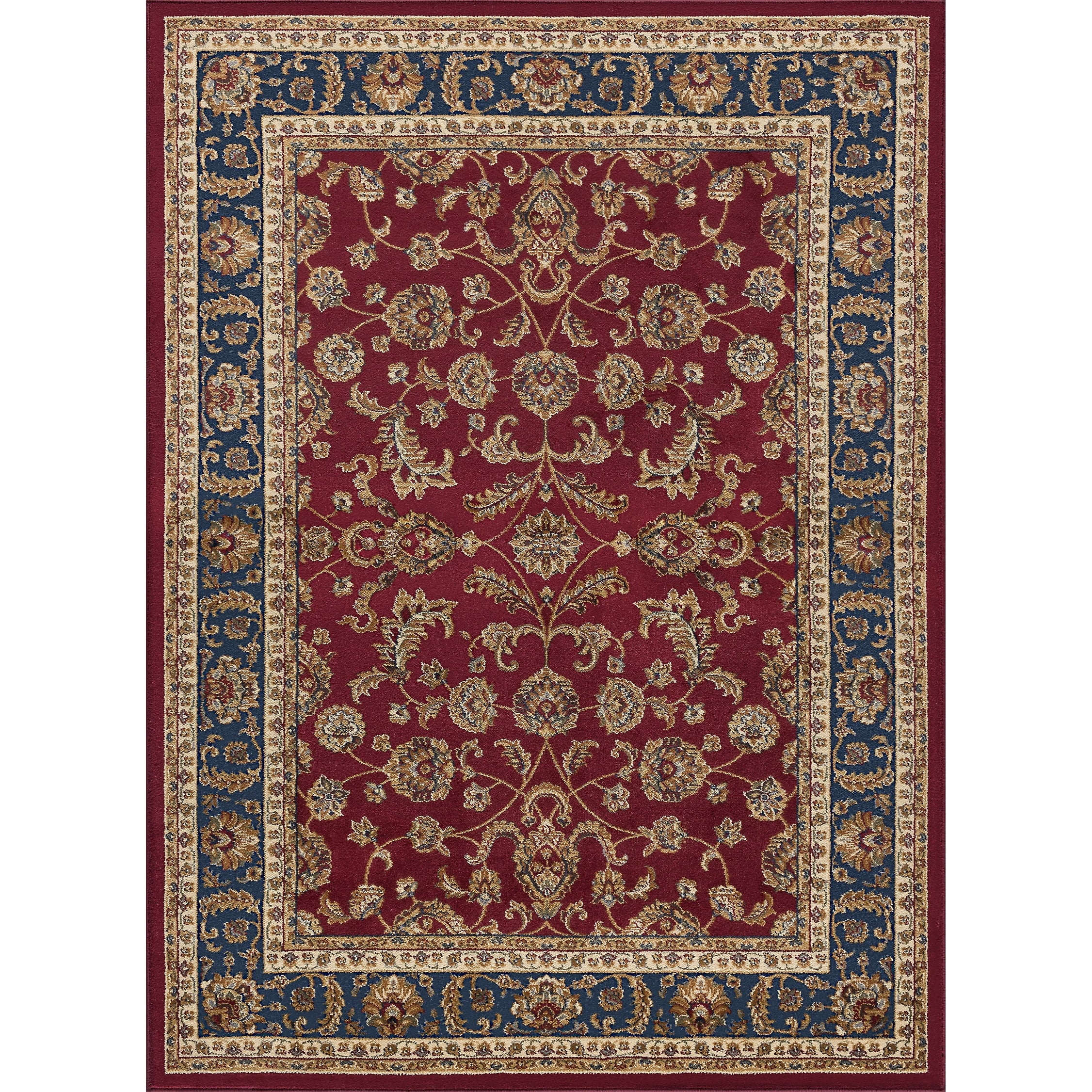 Alise Rugs Soho Transitional Border Area Rug Red 5'3'' x 7'3'' 5' x 8' Indoor Living Room