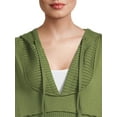 thumbnail image 4 of Time and Tru Women's Mixed Media Hoodie, 4 of 5
