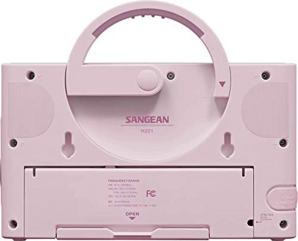 Sangean H201PK Portable AM/FM/Weather Alert Digital Tuning Waterproof Shower Radio (Pink),LCD display - image 2 of 6