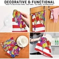 thumbnail image 4 of USA Floral Map Tea Towels 4 Pack American National Flag Kitchen Dish Cloth with Hanging Loop, 18"x28" Lint-Free Absorbent Towel for Kitchen Drying Wiping and Cleaning, 4 of 7