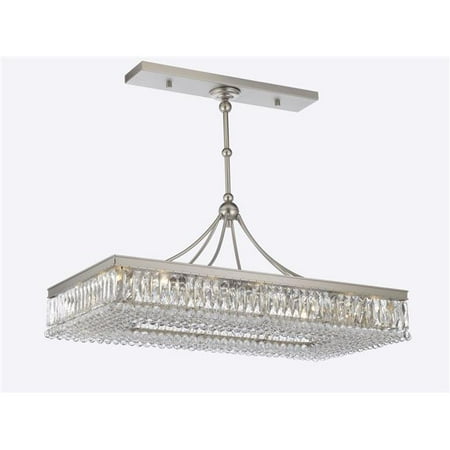 Nickel Hanging Chandelier PWG Lighting 2905-48-SN 48 in. Valencia Hanging Chandelier with Heirloom Grandcut Crystals - Satin Nickel ()