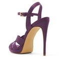 thumbnail image 3 of FSJ Women Stylish Strappy Round Open Toe Ankle Strap Sandals Platform Stilettos High Heel Formal Events Parties Shoes Size 8 Purple, 3 of 4