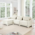 thumbnail image 2 of 106'' Modular Sectional Sofa with 11.8-inch Thick Cushions, L-Shaped Chenille Cloud Couch with Movable Ottoman and Lumbar Pillow for Living Room, Beige, 2 of 9