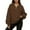Coffee, variant on Oversized Hoodie Womens V-Neck Half Zip Long Sleeve Pullover Jacket Fall Winter Casual Top
