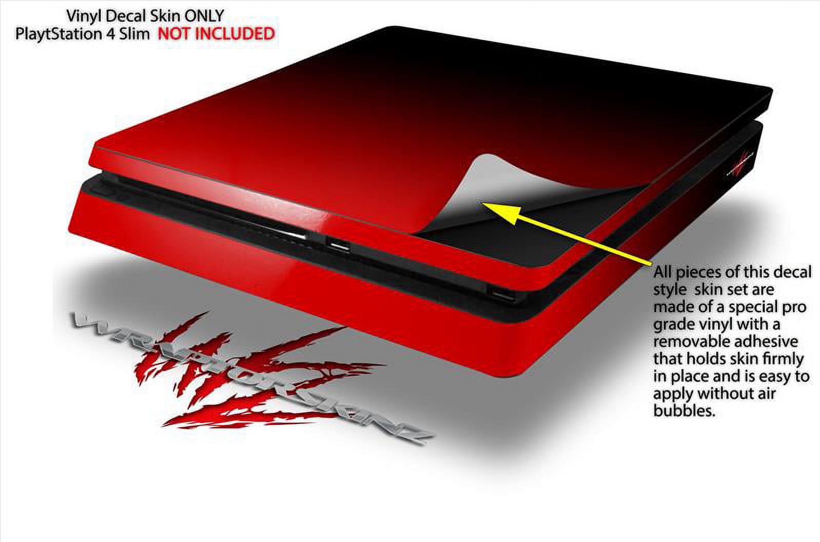 Vinyl Decal Skin Wrap compatible with Sony PlayStation 4 Slim Console Smooth Fades Red Black (PS4 NOT INCLUDED) - image 2 of 3