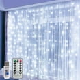 thumbnail image 1 of 300 LED Christmas Curtain Lights with Remote & Timer -(White), 1 of 4