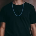 thumbnail image 2 of Mens 4 mm Blue Plated Stainless Steel Franco Link Chain Necklace, 2 of 3
