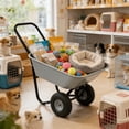 thumbnail image 4 of Chak’s Choice Two-wheeled barrow, Home Utility Garden Cart, Large Heavy Duty Yard Cart for Gardening & Planting, Lawn, Farm, Construction Site, Gray, 4 of 5