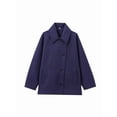 thumbnail image 4 of Female Trench Coat Long Sleeve Lapel Casual Jackets Winter Outerwear Navy Blue M, 4 of 9