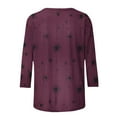 thumbnail image 5 of Ounisa 3/4 Length Sleeve Womens Tops Round Neck Loose Cute Spring Summer Tee Shirts Dressy Casual Print Blouses Tunic, 5 of 9