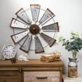 thumbnail image 5 of Glitzhome  Farmhouse Rustic Wind Spinner Wall Decor Round Beige 22 x 22, 5 of 5