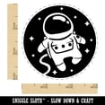 thumbnail image 2 of Cute Astronaut in Space with Stars Self-Inking Rubber Stamp Ink Stamper - Purple Ink - Small 3/4 Inch, 2 of 7