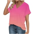 thumbnail image 4 of Aimik Women's Casual Short Sleeve V-Neck Gradient T-Shirt Summer Fashionable and Comfortable Loose Womens Tops, 4 of 6