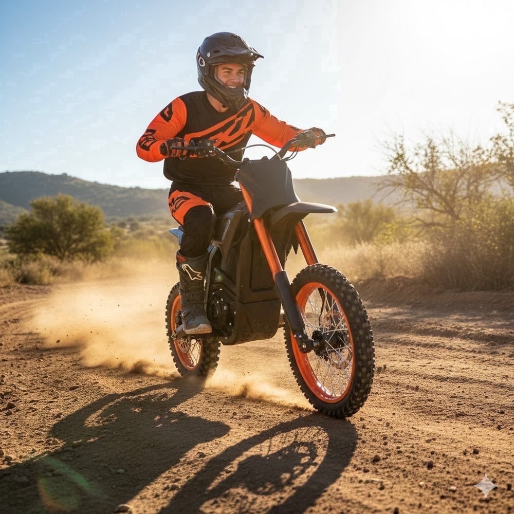 CEMOTO D02 Off-Road Electric Bike for Teens & Adults,3000W Peak Mid-Drive Motor,34+ MPH Top Speed, 48V 21AH Battery, 14"/12" Tires, Full Suspension, Dual Hydraulic Brakes, UL2849