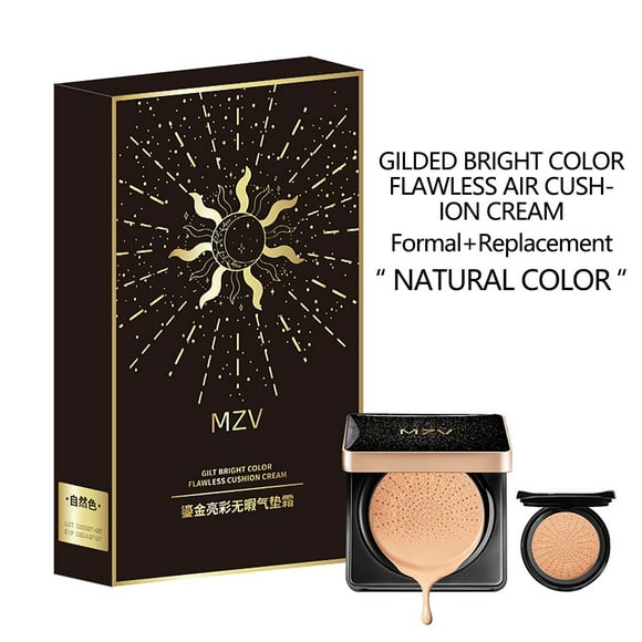 RKSTN Foundation MZV Gold Plated Cushion Cream Brightens, Isolates Concealer And Keeps Makeup On Lightweight & Medium Coverage Foundation