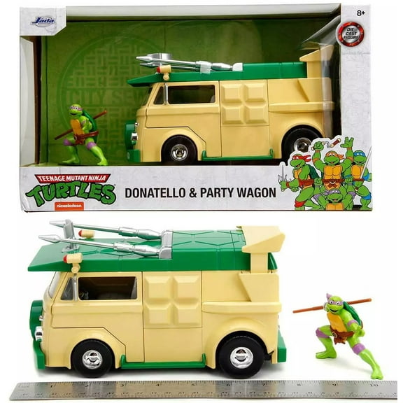 Jada Toys - 1:24 Teenage Mutant Ninja Turtles - Hollywood Rides - Party Wagon with Donatello Figure (TMNT)
