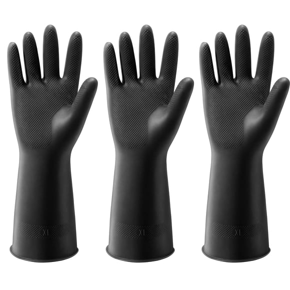 Guantes para lavar platos ThxToms, reutilizables, de látex, negros, XL