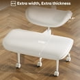 thumbnail image 6 of Pinmoco Extra Wide Armless Office Chair for Cross Legged Sitting, Ergonomic Swivel Desk Chair with Faux Leather, Comfy Task Chair for Home Office, Gaming & Meditation, Off White, 6 of 16