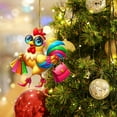thumbnail image 5 of Festive Chicken Christmas Ornaments and Hanging Decorations, Colorful Quality Baubles for Tree and Holiday Home Decor, Assorted Styles - F, 5 of 5