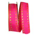 thumbnail image 1 of Reliant Ribbon 25748W-222-09K Dots Delight 2 Value Wired Edge Ribbon - Fuchsia - 1.5 in. x 50 yards, 1 of 1