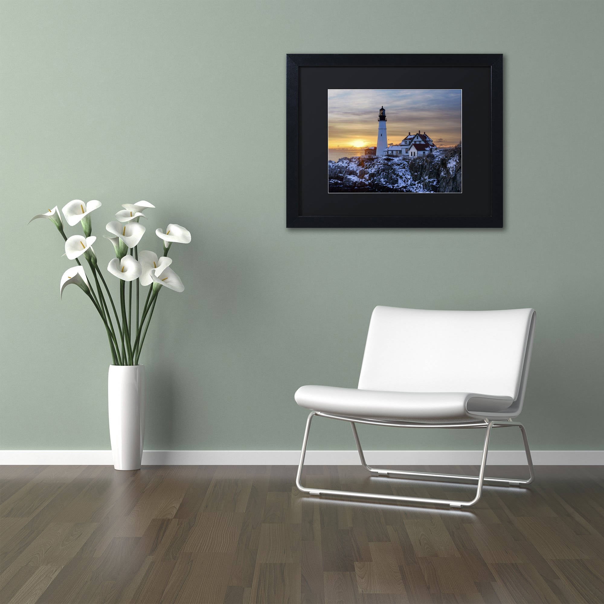 Trademark Fine Art "Maine Classic" Canvas Art by Michael Blanchette Photography Black Matte, Black Frame