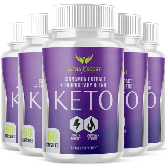 (5 Pack) Ultra X Boost Keto Diet Pills - Utilize Fat for Energy with Ketosis - Boost Energy & Focus, Manage Cravings, Support Metabolism - Supplement for Women and Men - 300 Capsules