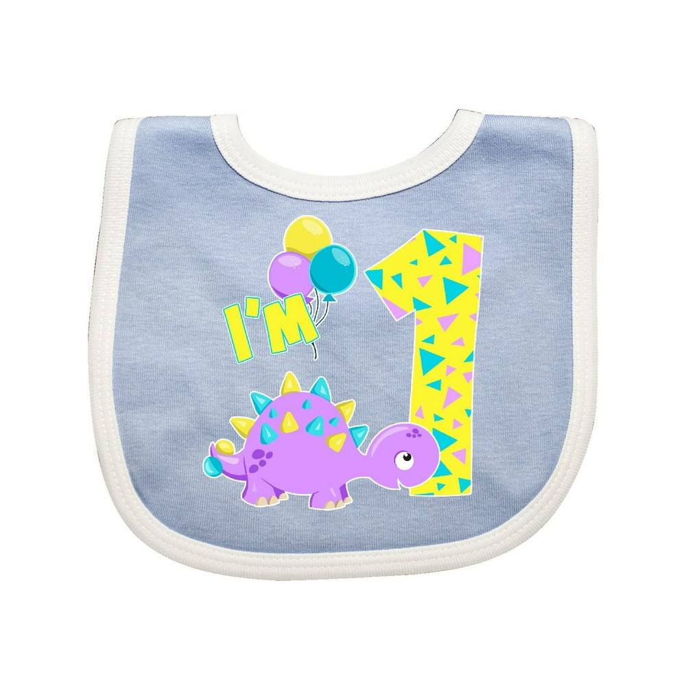 Happy Dinosaur First Birthday-purple Baby Bib - Walmart.com - Walmart.com