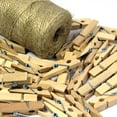 thumbnail image 6 of Mini Natural Wooden Clothespins, 60pcs, 1.4 Inch Photo Paper Peg Pin Craft Clips for Scrapbooking, Arts & Crafts, Hanging Photos (60pc Natural No Twine), 6 of 7