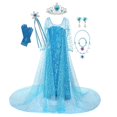 thumbnail image 3 of Disney Frozen Girls Elsa Cosplay Princess Dress Sequin Costume Snow Queen Halloween Birthday Party Prom Kids Clothes With Cloak, 3 of 5
